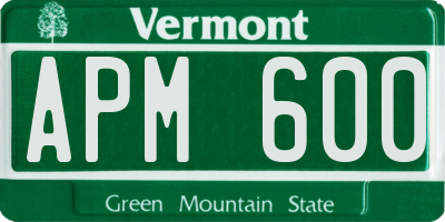 VT license plate APM600