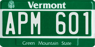 VT license plate APM601
