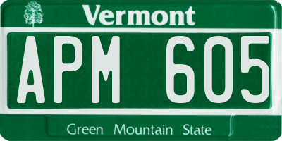VT license plate APM605