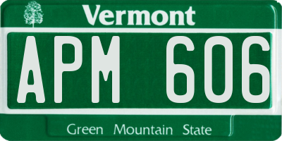 VT license plate APM606