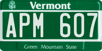 VT license plate APM607