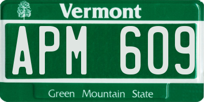 VT license plate APM609
