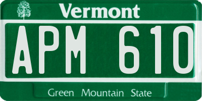 VT license plate APM610