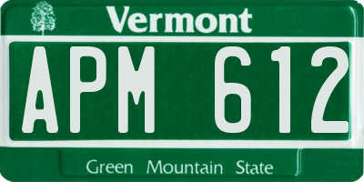 VT license plate APM612
