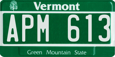VT license plate APM613