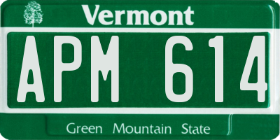 VT license plate APM614