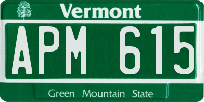 VT license plate APM615