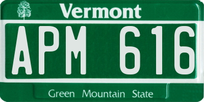 VT license plate APM616
