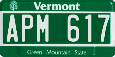 VT license plate APM617