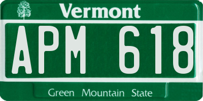 VT license plate APM618