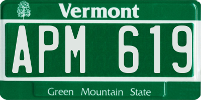 VT license plate APM619