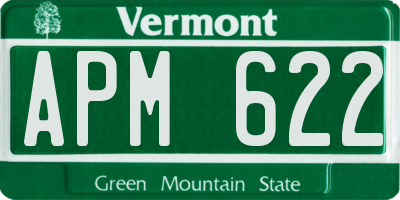 VT license plate APM622