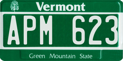 VT license plate APM623