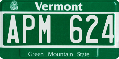 VT license plate APM624