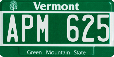 VT license plate APM625