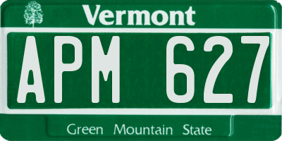 VT license plate APM627