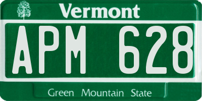 VT license plate APM628