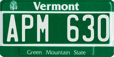 VT license plate APM630
