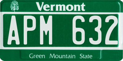 VT license plate APM632