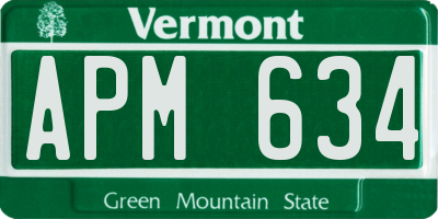VT license plate APM634