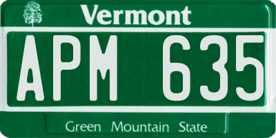 VT license plate APM635