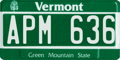 VT license plate APM636