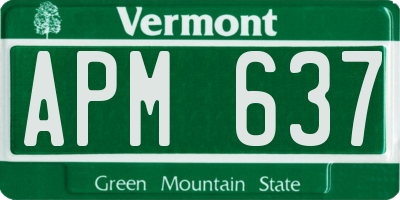 VT license plate APM637