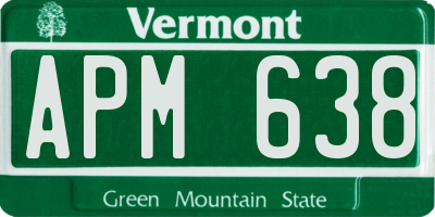 VT license plate APM638