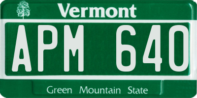 VT license plate APM640
