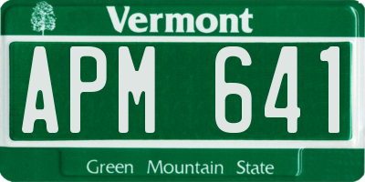 VT license plate APM641