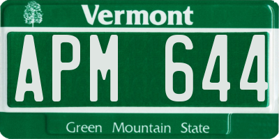 VT license plate APM644
