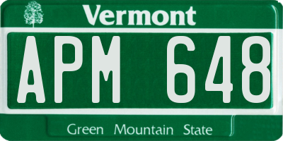 VT license plate APM648
