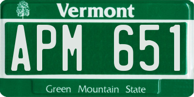 VT license plate APM651