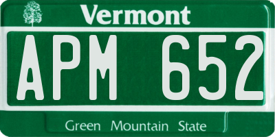 VT license plate APM652