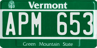VT license plate APM653