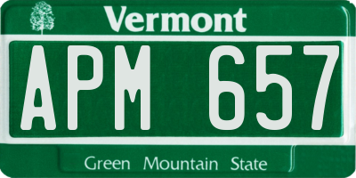 VT license plate APM657