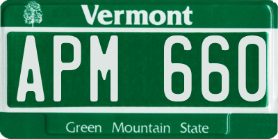 VT license plate APM660