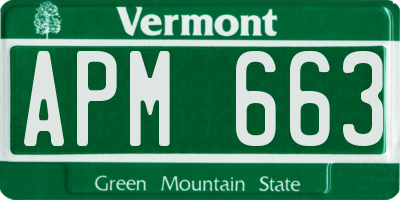 VT license plate APM663
