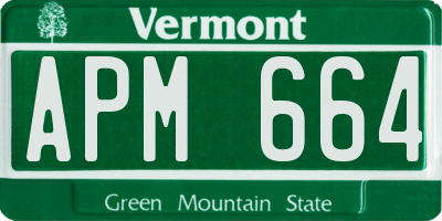 VT license plate APM664