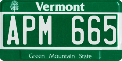 VT license plate APM665
