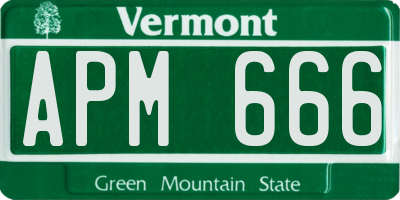 VT license plate APM666