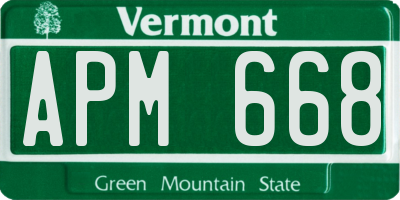 VT license plate APM668