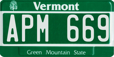 VT license plate APM669