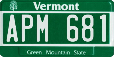 VT license plate APM681