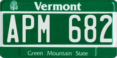 VT license plate APM682