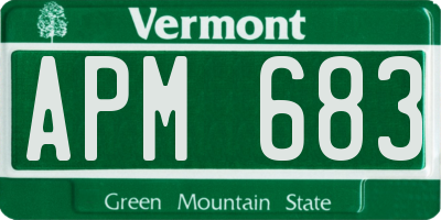 VT license plate APM683