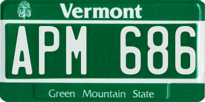 VT license plate APM686