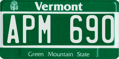 VT license plate APM690