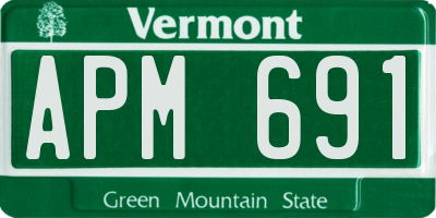 VT license plate APM691