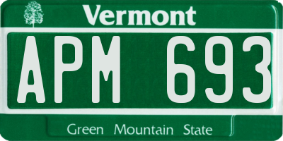 VT license plate APM693